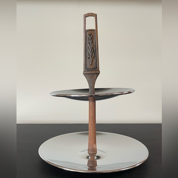 MCM Vintage 2-tiered Tidbit Serving Tray - Picture 1 of 8